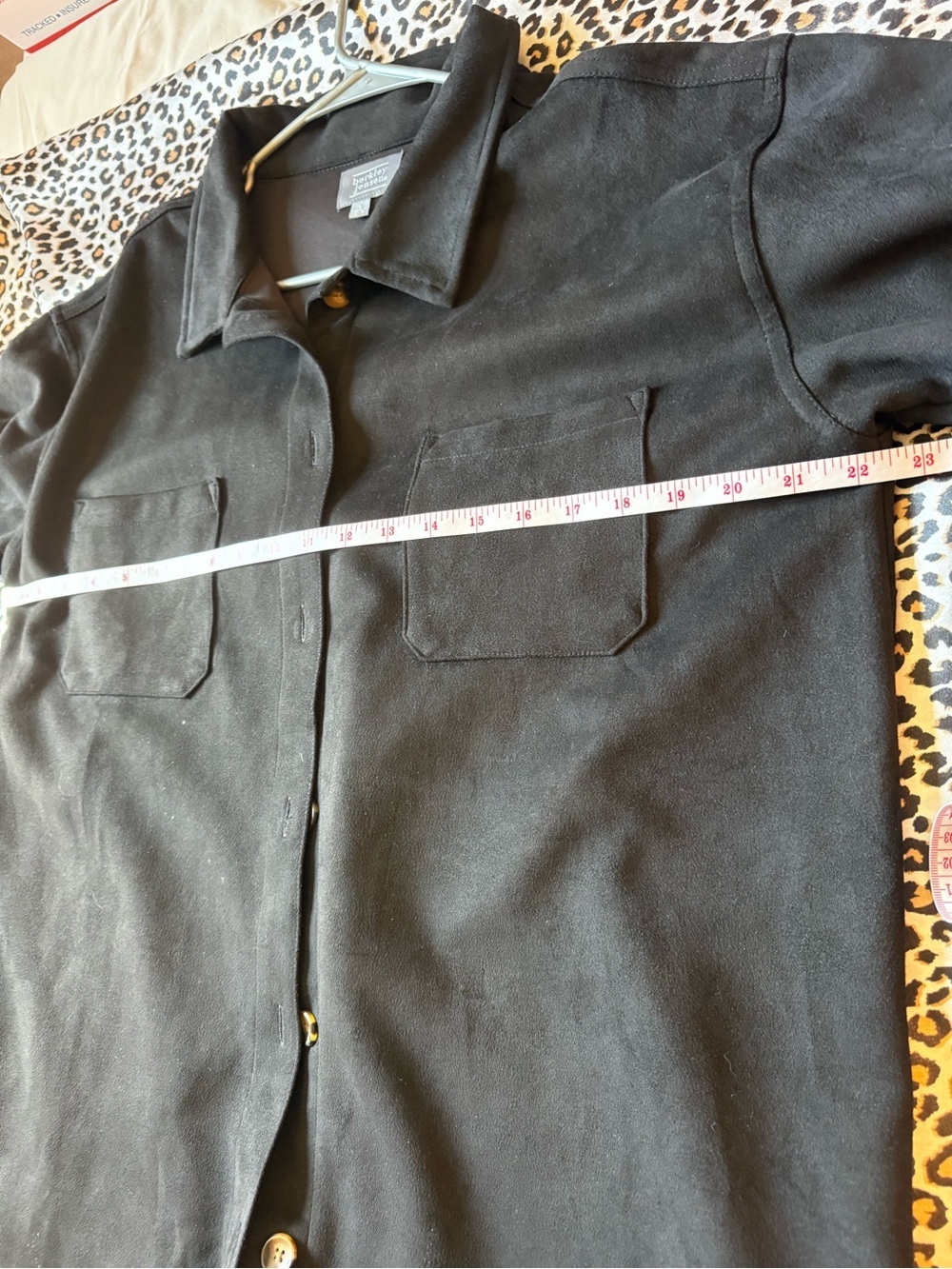 Black Lightweight Button-Front Shirt Jacket - Classic Casual Layer - Picture 5 of 8